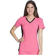 Cherokee® iFlex® V-Neck Knit Panel Top Shirt