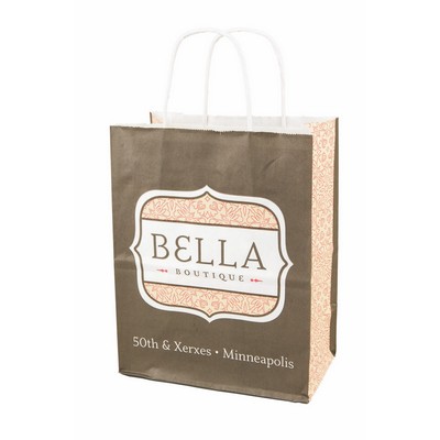 White Kraft Paper Shopping Bag (13"x7"x13")