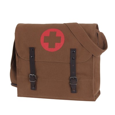 Brown Vintage Canvas Medic Bag w/ Cross