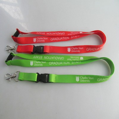 3/4" Polyester Sublimated Lanyard w/ Safety Buckle