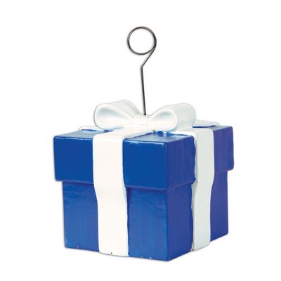 Blue Gift Box Photo / Balloon Holder