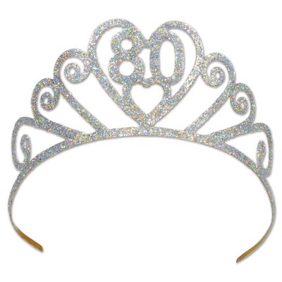 Glittered Metal "80" Tiara