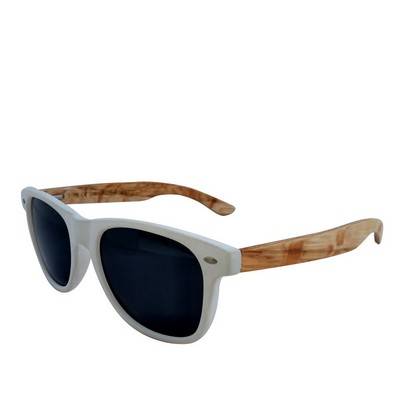 Wooden Sunglasses - White Frames