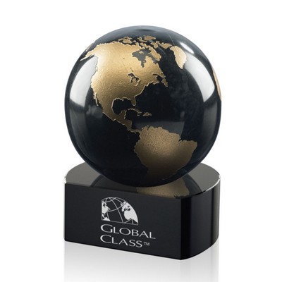 Globe on Crescent - Black 4½" High