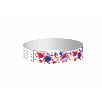 Stock Fireworks Pattern Tyvek Wristband (3/4")