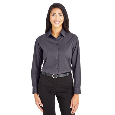 Devon and Jones CrownLux Performance? Ladies' Tonal Mini Check Woven Shirt