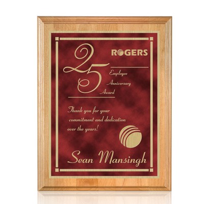 Erindale/Contempo Plaque - Red Alder/Red 9"x12"