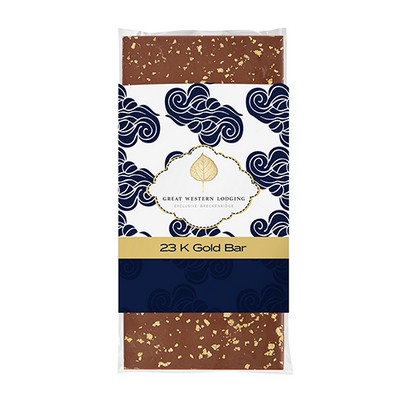 3.5 Oz. Contemporary Belgian Chocolate Bar w/ 23K Gold Flakes