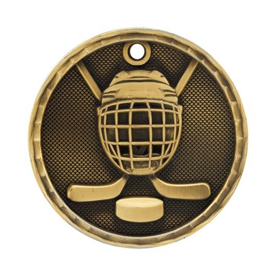 2" 3D Hockey Medal