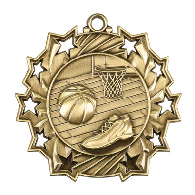 2.25" Ten Star Basketball Medal