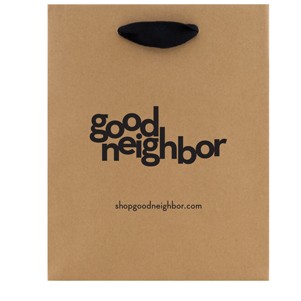 Ribbon Handle Natural Kraft Eurotote Bag (8"x4"x10")