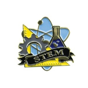 Bright Gold Educational STEM Lapel Pin (1-1/8")