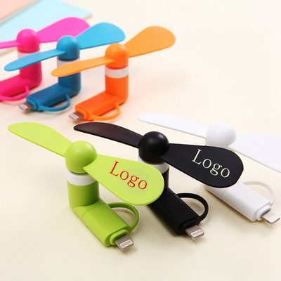 2-in-1 Mini Cell Phone Fan for iPhone/iPad and Android Phones- Best Price