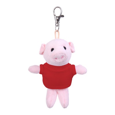 Soft Plush Pig Keychain with Tee