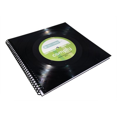 Recycled Vinyl Record Spiral Bound Staff Paper Book - 1 imprint