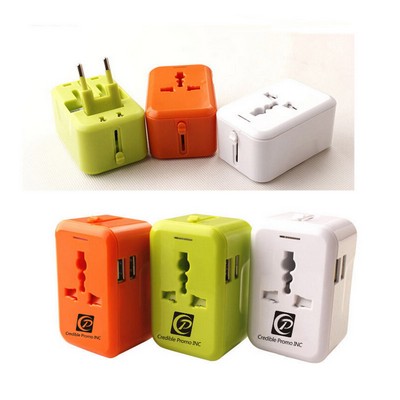 Universal Travel Adapter Or Plug With 2 USB Ports