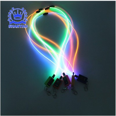 LED Light Up Alternative Polyester Lanyard w/Metal Swivel Clasp