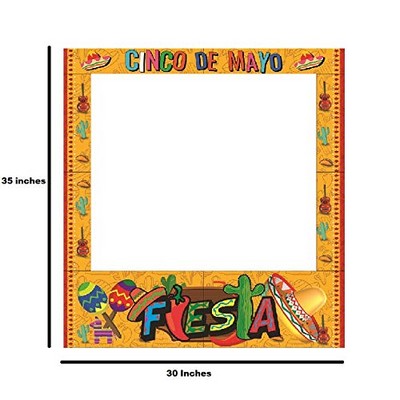 Fiesta Themed Party Photo Frame Prop, 35 X 30 inches