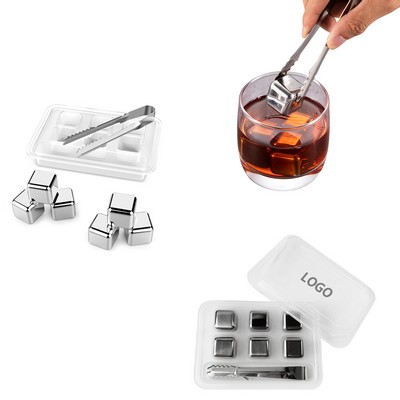 6-IN-1 Metal Chilling Whiskey Ice Cube With Tong