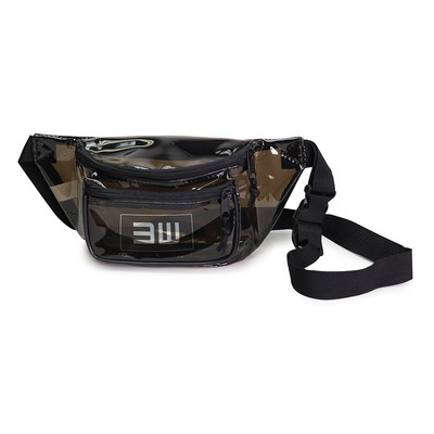 Translucent Black 3-Zipper Fanny Pack