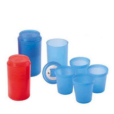 Drinking Bottle With 4Pcs Min Cup Inside With Bottle Opener