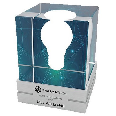 3D Etched Crystal Lightbulb Award