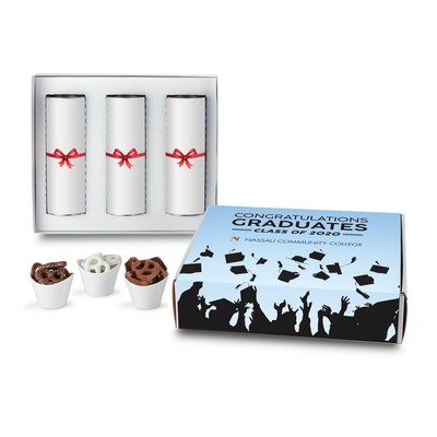 3 Way 8" Snack Tube Graduation Gift Set in Mailer Box (Milk Chocolate Pretzels, Yogurt Pretzels)