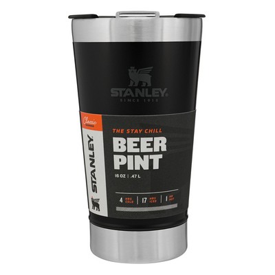 Stanley Drinkware Classic Stay Chill Beer Pint Tumbler, 16 Oz, Matte Black