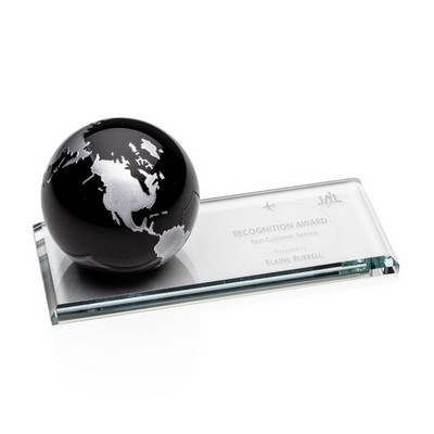 Fairfield Globe Award - Starfire/Black/Silver 3" Diam