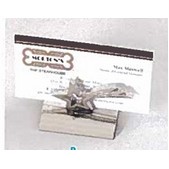 Bristol Series Polished Silver Star Business Card Holder