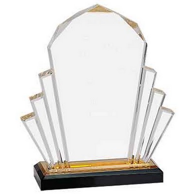 6" x 8" Gold Faceted Impress Acrylic Award