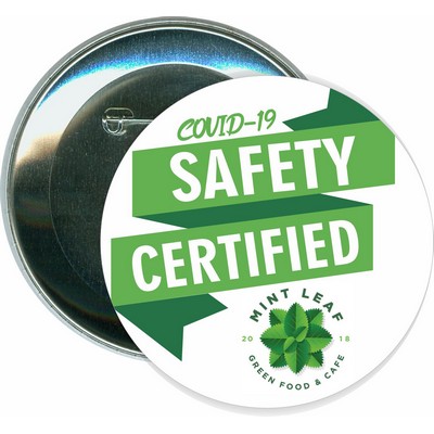 Safety Certified, COVID-19, Coronavirus - 3 Inch Round Button