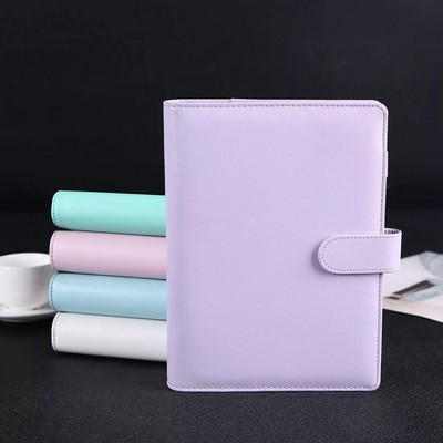 6 Rings A5/A6 PU Leather Binder Diary notebook for promotion PU Leather Cover Poc