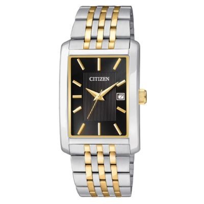 Citizen Men's Quartz Two-Tone Stainless Steel Watch w/Black Dial & Date