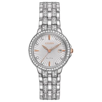 Citizen Ladies' Silhouette Crystal Eco-Drive Stainless Steel Watch w/Swarovski® Crystals