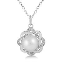 Jilco Inc. Pearl & Twisted Diamond Necklace