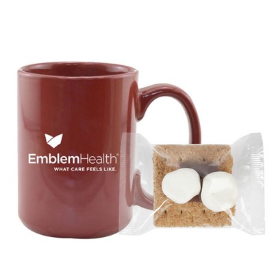 15 Oz. Ceramic Mug With Mini S'mores Kit