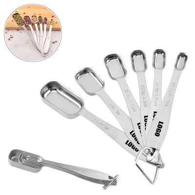 Oval Handle 6 in 1 Stainless Steel Measuring Spoon