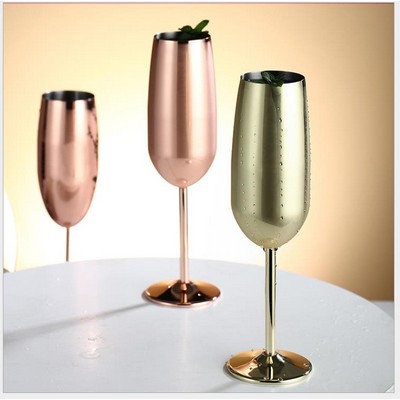 8 Oz. Stainless Steel Cocktail Goblet/Champagne Flutes