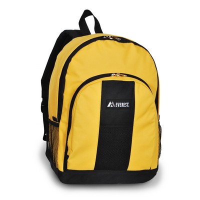 Everest Backpack with Front and Side Pockets, Yellow/Black