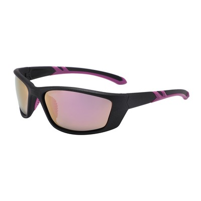 Sunglasses - Purple Mirror Lenses - Black Frames