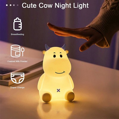 Cute Color Changing Silicon Night Light for Kids, Baby Night Light with Touch Sensor