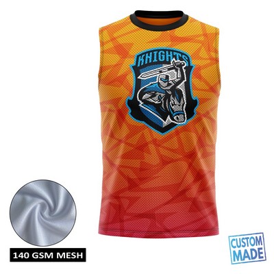 Unisex and Kids' Full Sublimation 140G Mesh Sleeveless T-Shirt