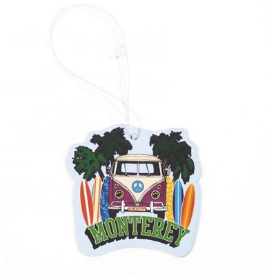 3.25" Die Cut Shape Custom Full Color Printed Air Freshener w/Vanilla Bean Scent