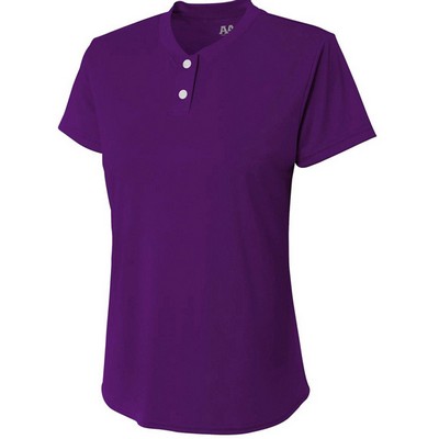 A4 Inc Womens Tek 2-Button Henley