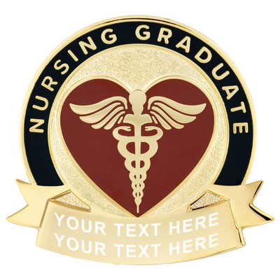 Nursing Grad Caduceus Lapel Pin - Engravable