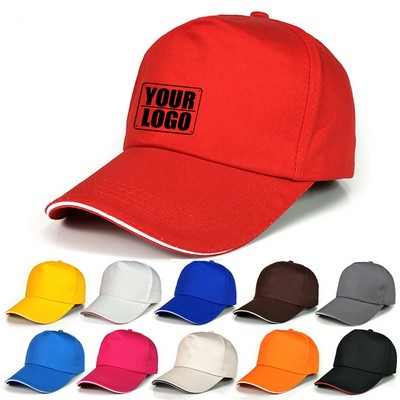 Econo Cotton Twill 5 Panel Sandwich Visor Baseball Cap