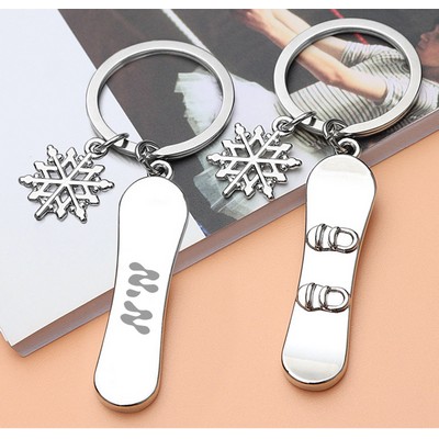 Snow Ski Board Key Chain