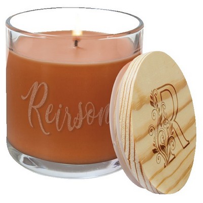 Pumpkin Spice Candle in a Glass Holder with Wood Lid, 14 oz