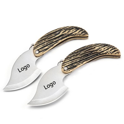 Leaf Shape Stainless Steel Folding Pocket Knife